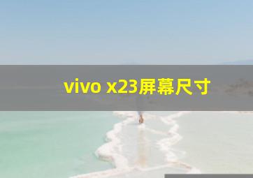 vivo x23屏幕尺寸